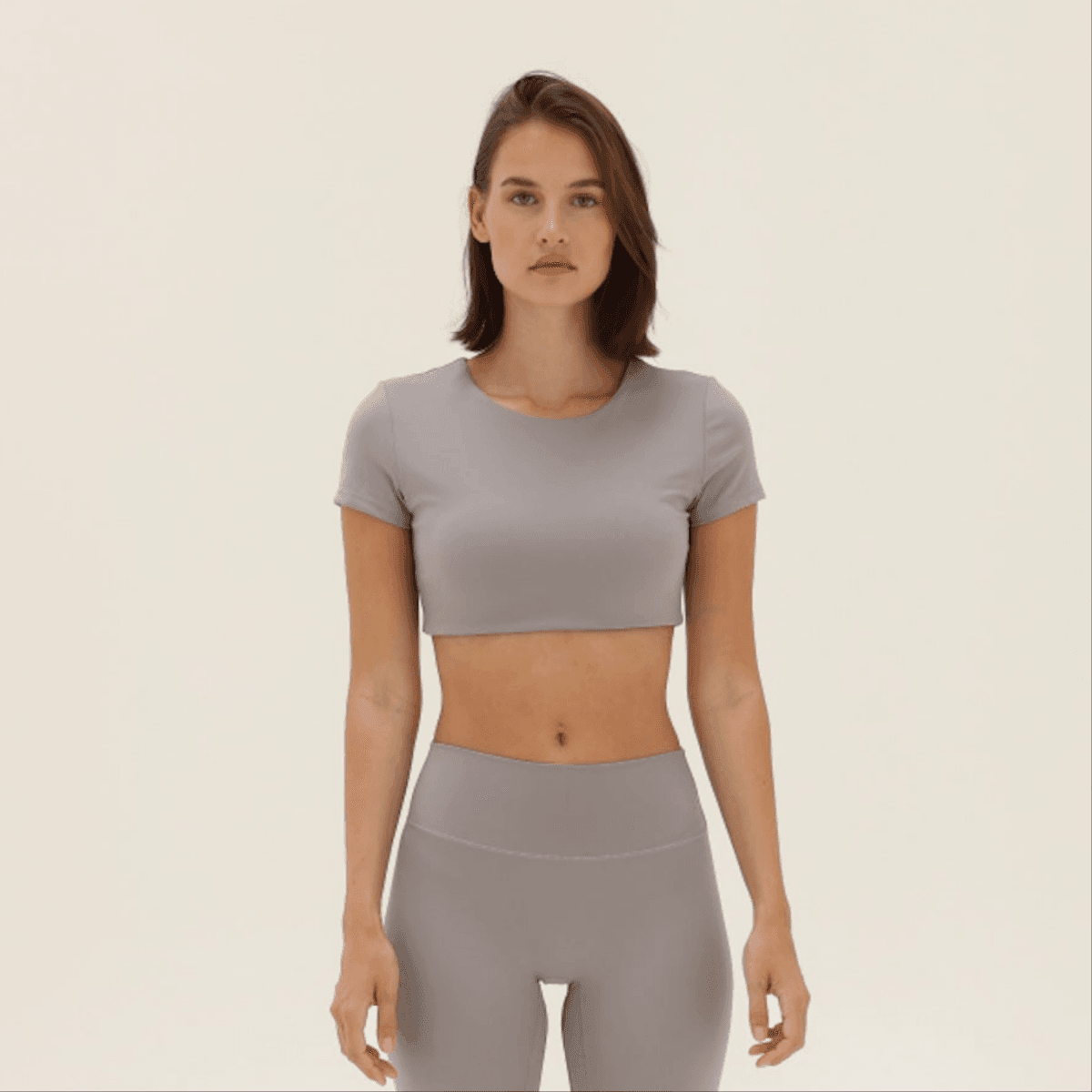 Aura Crop Top – Stone – Produktansicht 2